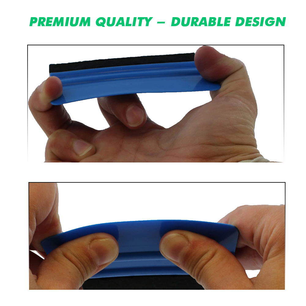 4" Felt Edge Squeegee Car Vinyl Wrap Application Tool Scraper Decal Blue - A Pack Of 2 - Image 3
