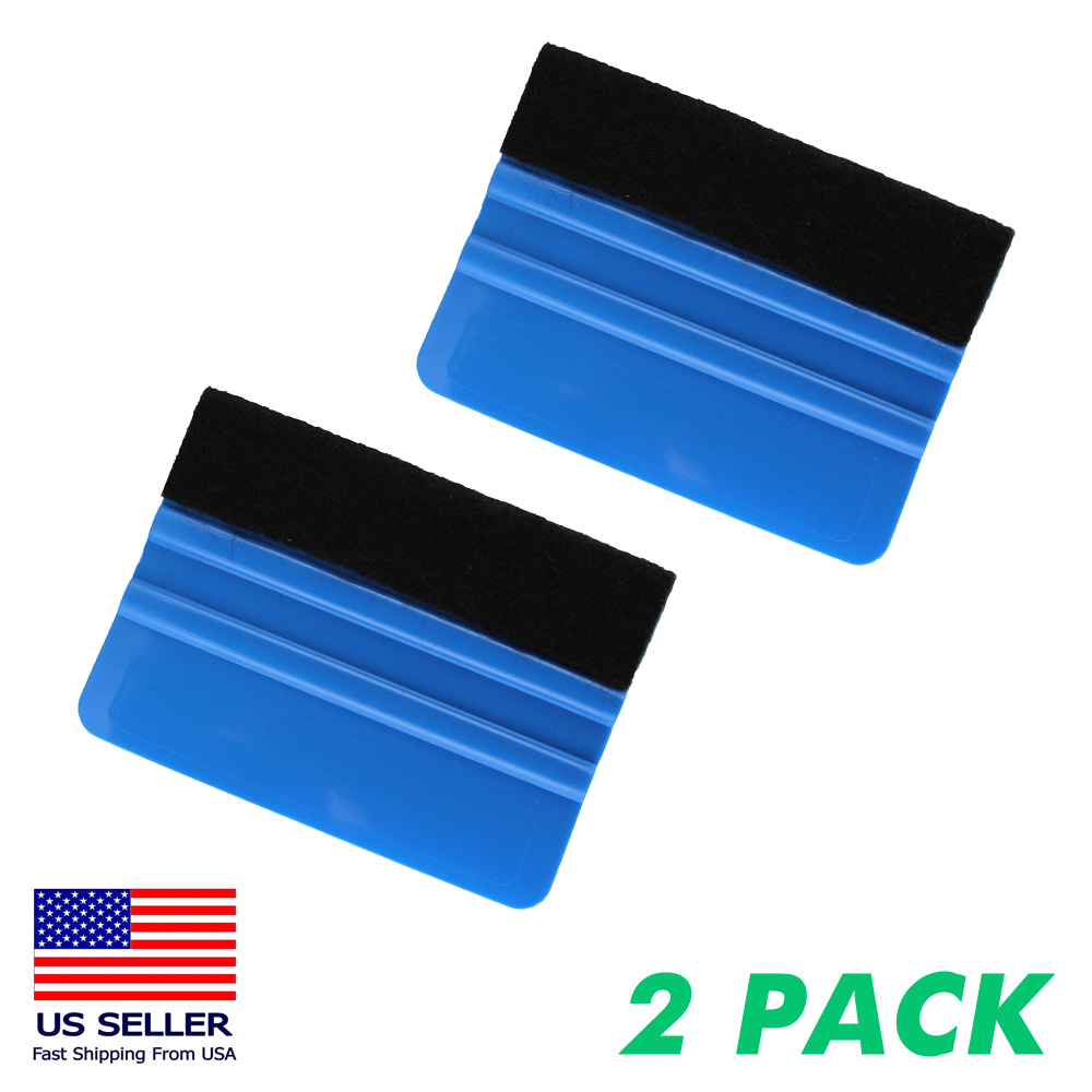 4" Felt Edge Squeegee Car Vinyl Wrap Application Tool Scraper Decal Blue - A Pack Of 2 - Image 2