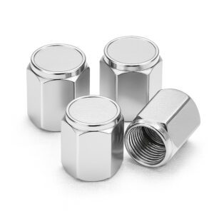 Chrome Silver Aluminum Valve Stem Caps – Universal Tire Air Valve Covers, Dust-Proof & Corrosion-Resistant, 4-Pack Chrome Silver Aluminum Valve Stem Caps – Universal Tire Air Valve Covers, Dust-Proof & Corrosion-Resistant, 4-Pack
