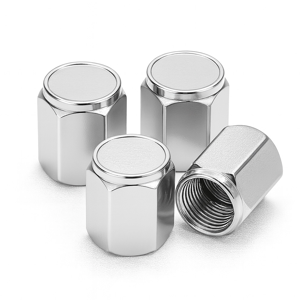 Chrome Silver Aluminum Valve Stem Caps – Universal Tire Air Valve Covers, Dust-Proof & Corrosion-Resistant, 4-Pack Chrome Silver Aluminum Valve Stem Caps – Universal Tire Air Valve Covers, Dust-Proof & Corrosion-Resistant, 4-Pack
