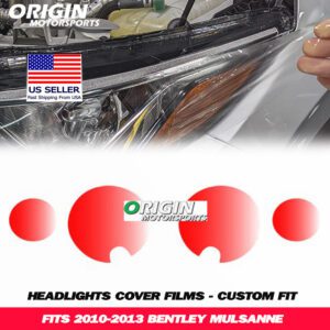 2010-2013 Bentley MULSANNE Precut Headlight PPF Clear Paint Protection Film Kit 2010-2013 Bentley MULSANNE Precut Headlight PPF Clear Paint Protection Film Kit