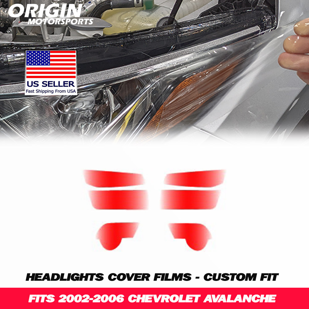2002-2006 Chevrolet AVALANCHE Precut Headlight PPF Clear Paint Protection Film Kit