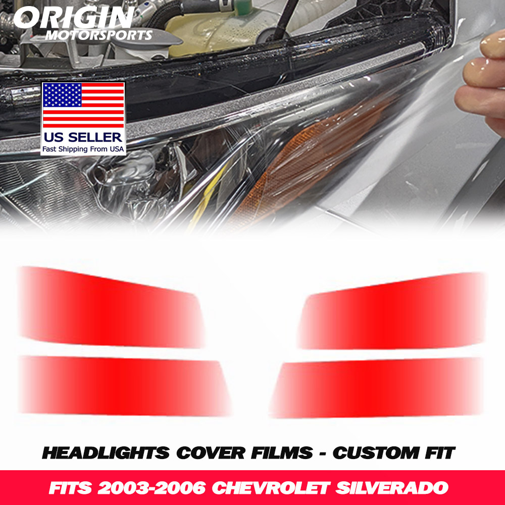2003-2006 Chevrolet SILVERADO Precut Headlight PPF Clear Paint Protection Film Kit 2003-2006 Chevrolet SILVERADO Precut Headlight PPF Clear Paint Protection Film Kit