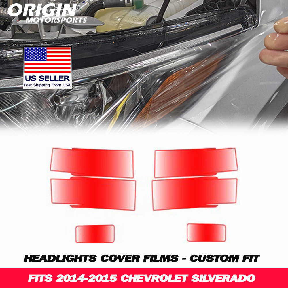 2014-2015 Chevrolet SILVERADO Precut Headlight PPF Clear Paint Protection Film Kit 2014-2015 Chevrolet SILVERADO Precut Headlight PPF Clear Paint Protection Film Kit