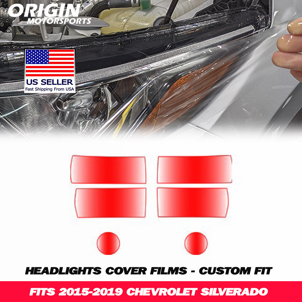 2015-2019 Chevrolet SILVERADO Precut Headlight PPF Clear Paint Protection Film Kit 2015-2019 Chevrolet SILVERADO Precut Headlight PPF Clear Paint Protection Film Kit