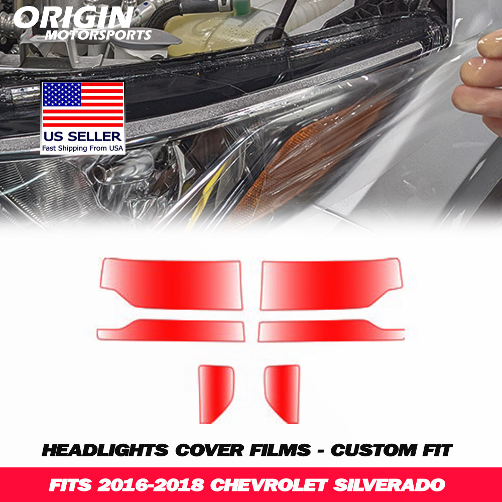 2016-2018 Chevrolet SILVERADO Precut Headlight PPF Clear Paint Protection Film Kit 2016-2018 Chevrolet SILVERADO Precut Headlight PPF Clear Paint Protection Film Kit