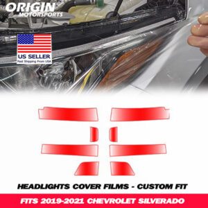 2019-2021 Chevrolet SILVERADO Precut Headlight PPF Clear Paint Protection Film Kit