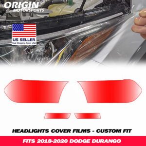 2018-2020 Dodge DURANGO Precut Headlight PPF Clear Paint Protection Film Kit