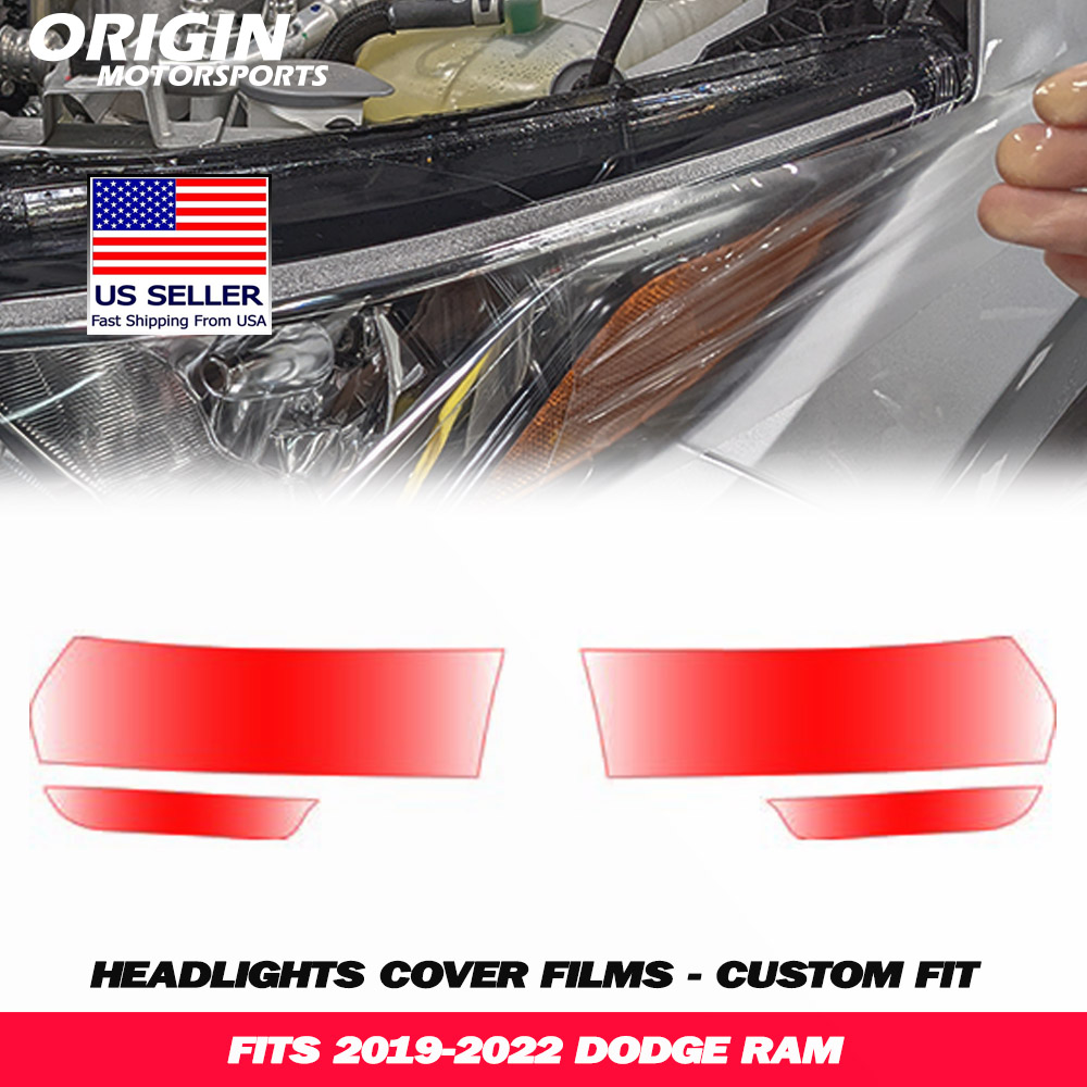 2019-2022 Dodge RAM Precut Headlight PPF Clear Paint Protection Film Kit 2019-2022 Dodge RAM Precut Headlight PPF Clear Paint Protection Film Kit