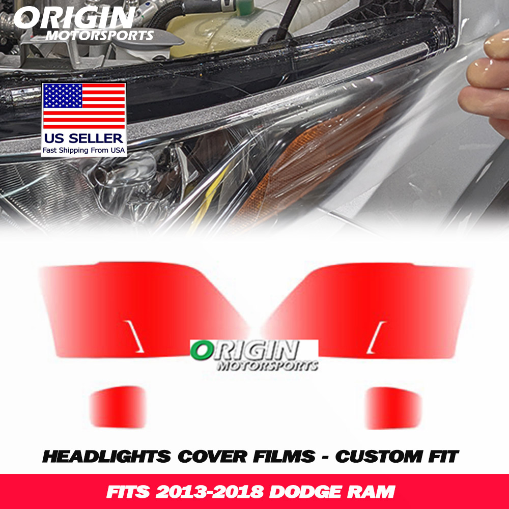 2013-2018 Dodge RAM Precut Headlight PPF Clear Paint Protection Film Kit 2013-2018 Dodge RAM Precut Headlight PPF Clear Paint Protection Film Kit