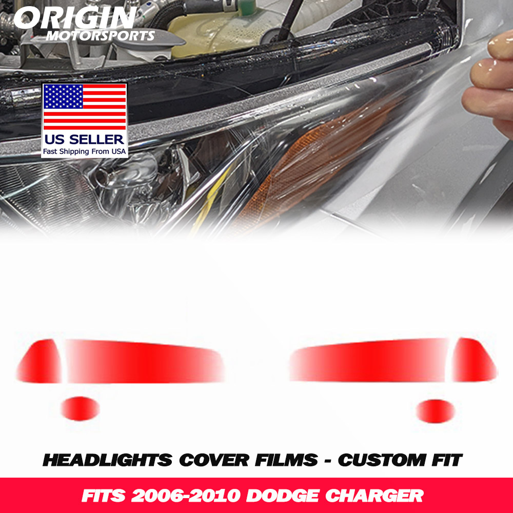 2006-2010 Dodge CHARGER Precut Headlight PPF Clear Paint Protection Film Kit 2006-2010 Dodge CHARGER Precut Headlight PPF Clear Paint Protection Film Kit