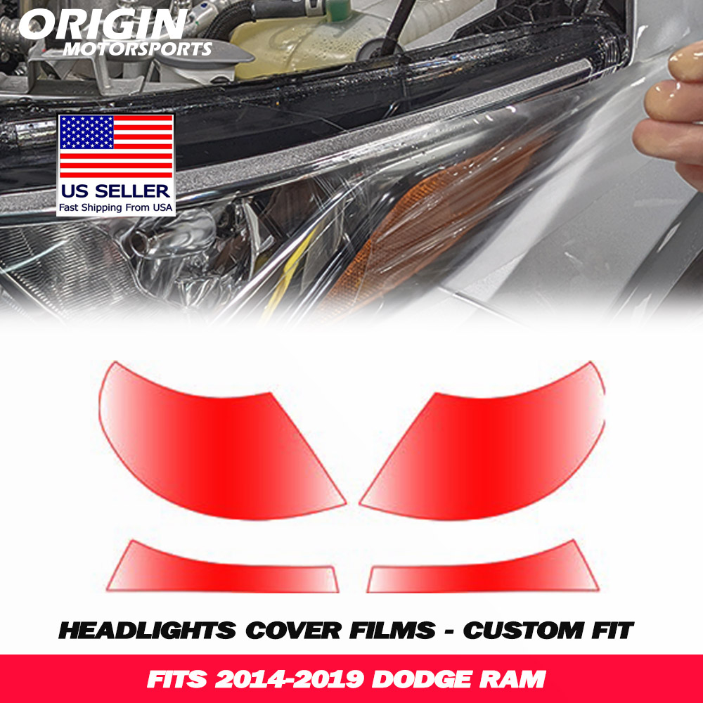 2014-2019 Dodge RAM Precut Headlight PPF Clear Paint Protection Film Kit