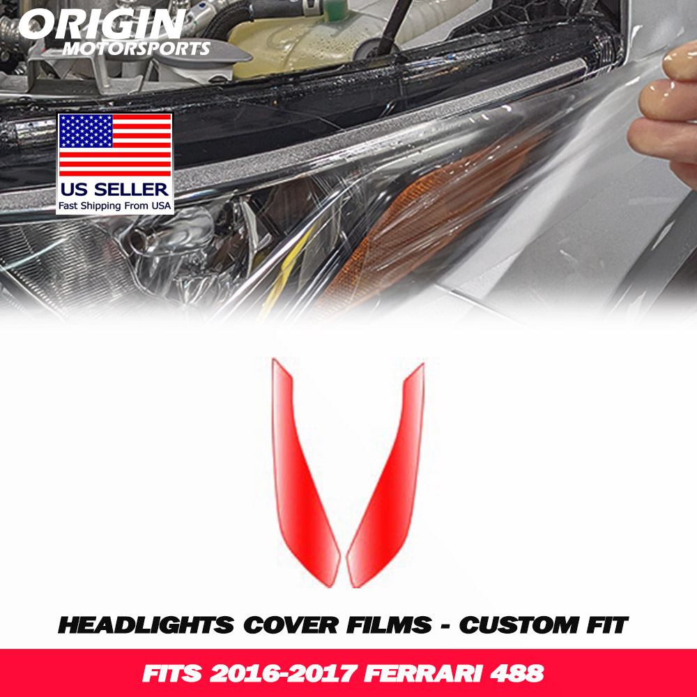 2016-2017 Ferrari 488 Precut Headlight PPF Clear Paint Protection Film Kit 2016-2017 Ferrari 488 Precut Headlight PPF Clear Paint Protection Film Kit