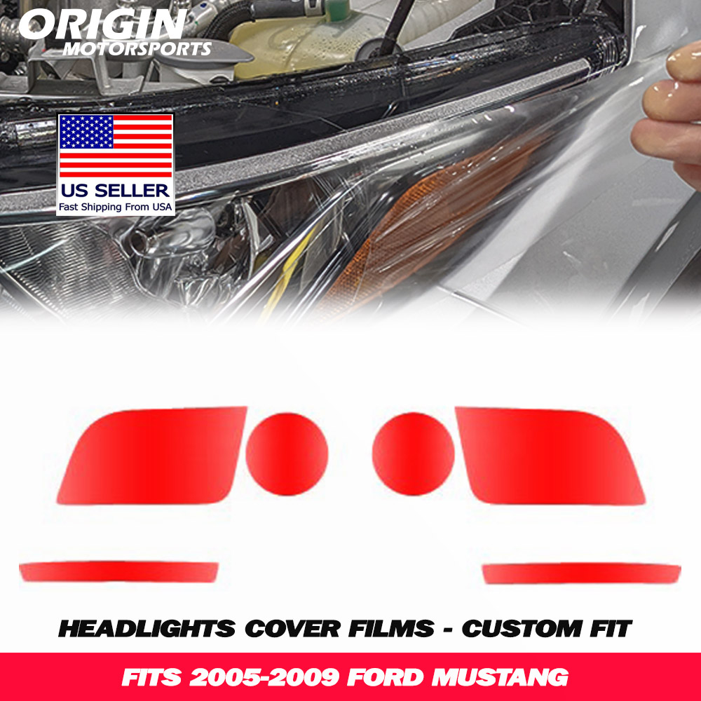 2005-2009 Ford MUSTANG Precut Headlight PPF Clear Paint Protection Film Kit 2005-2009 Ford MUSTANG Precut Headlight PPF Clear Paint Protection Film Kit
