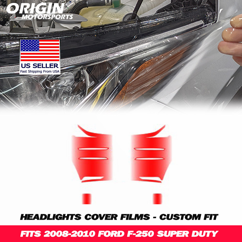 2008-2010 Ford F-250 SUPER DUTY Precut Headlight PPF Clear Paint Protection Film Kit 2008-2010 Ford F-250 SUPER DUTY Precut Headlight PPF Clear Paint Protection Film Kit