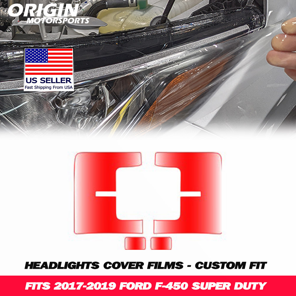 2017-2019 Ford F-450 SUPER DUTY Precut Headlight PPF Clear Paint Protection Film Kit 2017-2019 Ford F-450 SUPER DUTY Precut Headlight PPF Clear Paint Protection Film Kit