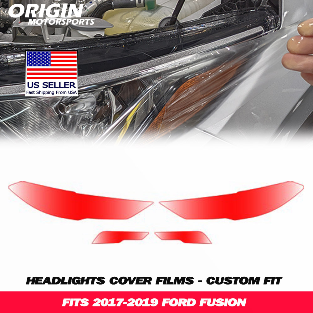 2017-2019 Ford FUSION Precut Headlight PPF Clear Paint Protection Film Kit 2017-2019 Ford FUSION Precut Headlight PPF Clear Paint Protection Film Kit