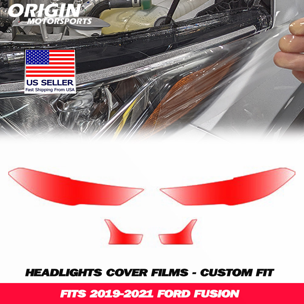 2019-2021 Ford FUSION Precut Headlight PPF Clear Paint Protection Film Kit 2019-2021 Ford FUSION Precut Headlight PPF Clear Paint Protection Film Kit