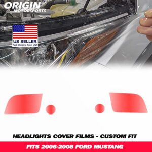 2006-2008 Ford MUSTANG Precut Headlight PPF Clear Paint Protection Film Kit 2006-2008 Ford MUSTANG Precut Headlight PPF Clear Paint Protection Film Kit