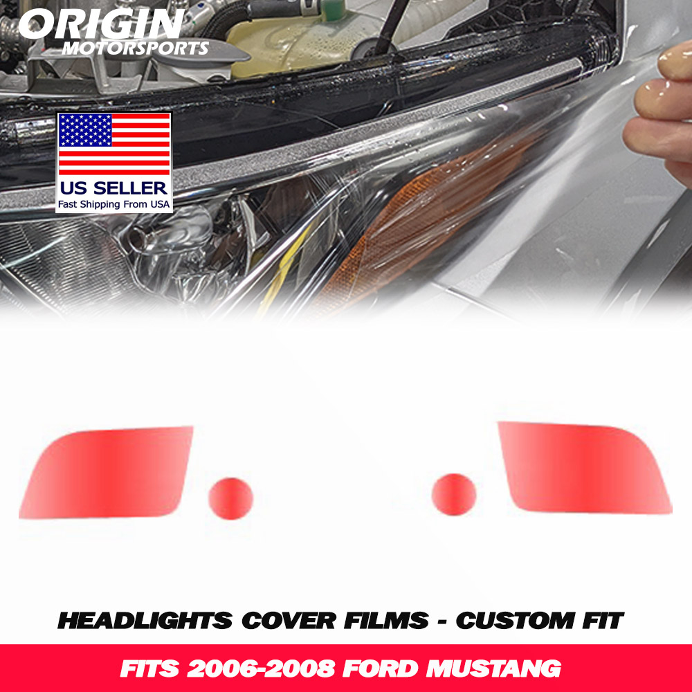 2006-2008 Ford MUSTANG Precut Headlight PPF Clear Paint Protection Film Kit 2006-2008 Ford MUSTANG Precut Headlight PPF Clear Paint Protection Film Kit