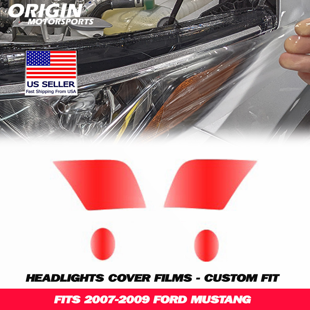 2007-2009 Ford MUSTANG Precut Headlight PPF Clear Paint Protection Film Kit 2007-2009 Ford MUSTANG Precut Headlight PPF Clear Paint Protection Film Kit