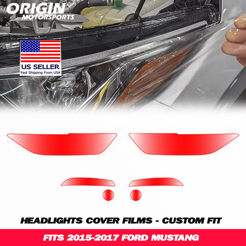 2015-2017 Ford MUSTANG Precut Headlight PPF Clear Paint Protection Film Kit 2015-2017 Ford MUSTANG Precut Headlight PPF Clear Paint Protection Film Kit