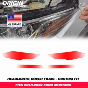 2018-2022 Ford MUSTANG Precut Headlight PPF Clear Paint Protection Film Kit 2018-2022 Ford MUSTANG Precut Headlight PPF Clear Paint Protection Film Kit