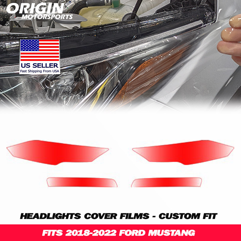2018-2022 Ford MUSTANG Precut Headlight PPF Clear Paint Protection Film Kit 2018-2022 Ford MUSTANG Precut Headlight PPF Clear Paint Protection Film Kit