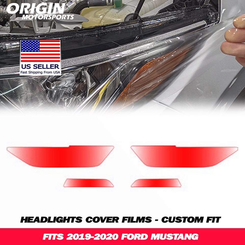 2019-2020 Ford MUSTANG Precut Headlight PPF Clear Paint Protection Film Kit 2019-2020 Ford MUSTANG Precut Headlight PPF Clear Paint Protection Film Kit