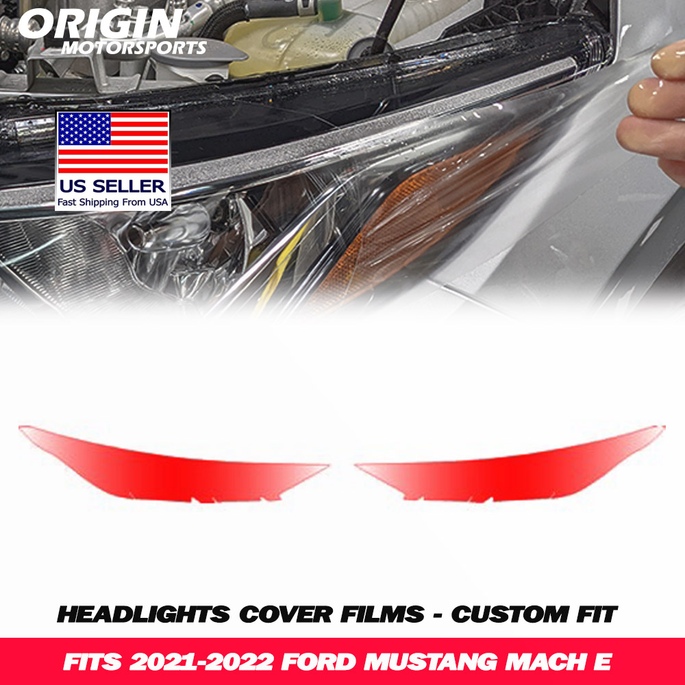 2021-2022 Ford MUSTANG MACH E Precut Headlight PPF Clear Paint Protection Film Kit 2021-2022 Ford MUSTANG MACH E Precut Headlight PPF Clear Paint Protection Film Kit