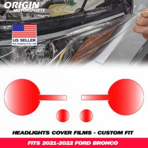 2021-2022 Ford BRONCO Precut Headlight PPF Clear Paint Protection Film Kit 2021-2022 Ford BRONCO Precut Headlight PPF Clear Paint Protection Film Kit