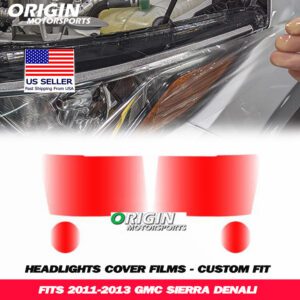 2011-2013 Gmc SIERRA DENALI Precut Headlight PPF Clear Paint Protection Film Kit 2011-2013 Gmc SIERRA DENALI Precut Headlight PPF Clear Paint Protection Film Kit