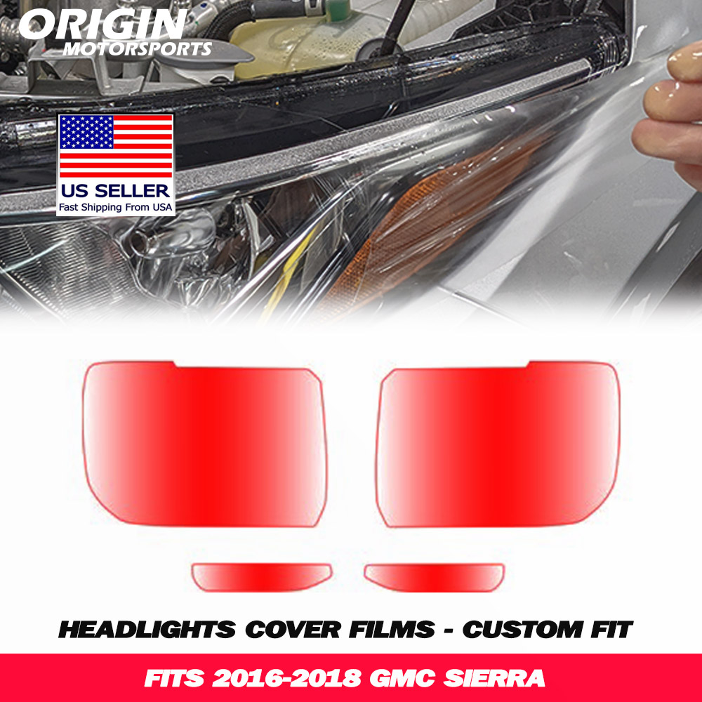 2016-2018 Gmc SIERRA Precut Headlight PPF Clear Paint Protection Film Kit 2016-2018 Gmc SIERRA Precut Headlight PPF Clear Paint Protection Film Kit