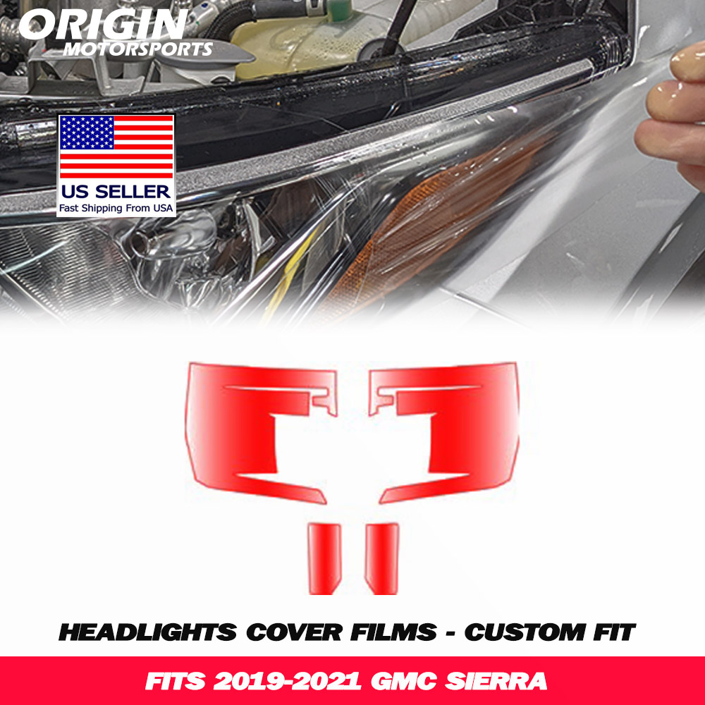2019-2021 Gmc SIERRA Precut Headlight PPF Clear Paint Protection Film Kit 2019-2021 Gmc SIERRA Precut Headlight PPF Clear Paint Protection Film Kit