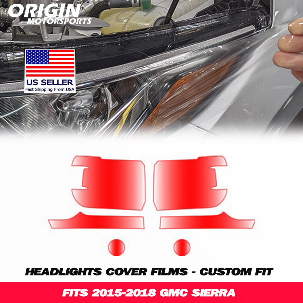 2015-2018 Gmc SIERRA Precut Headlight PPF Clear Paint Protection Film Kit 2015-2018 Gmc SIERRA Precut Headlight PPF Clear Paint Protection Film Kit