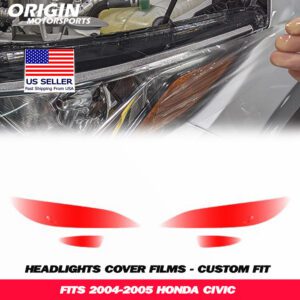 2004-2005 Honda CIVIC Precut Headlight PPF Clear Paint Protection Film Kit 2004-2005 Honda CIVIC Precut Headlight PPF Clear Paint Protection Film Kit
