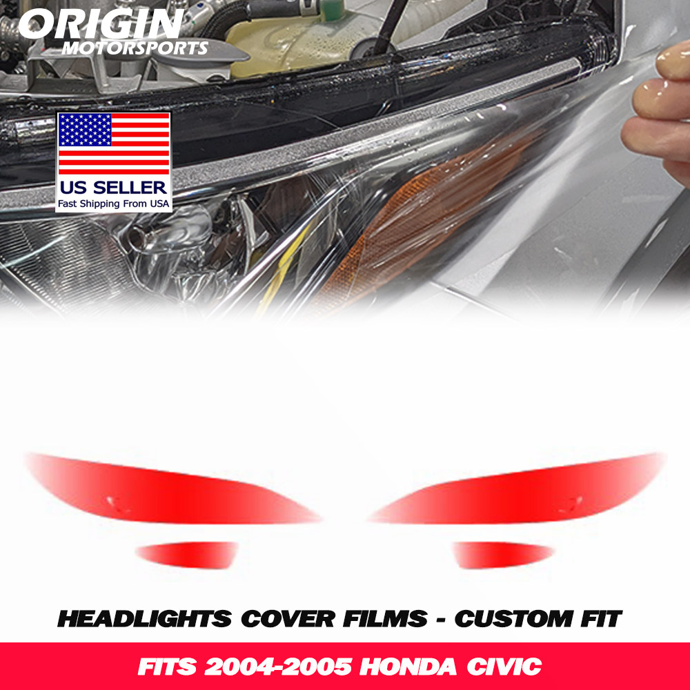 2004-2005 Honda CIVIC Precut Headlight PPF Clear Paint Protection Film Kit 2004-2005 Honda CIVIC Precut Headlight PPF Clear Paint Protection Film Kit
