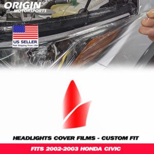 2002-2003 Honda CIVIC Precut Headlight PPF Clear Paint Protection Film Kit 2002-2003 Honda CIVIC Precut Headlight PPF Clear Paint Protection Film Kit