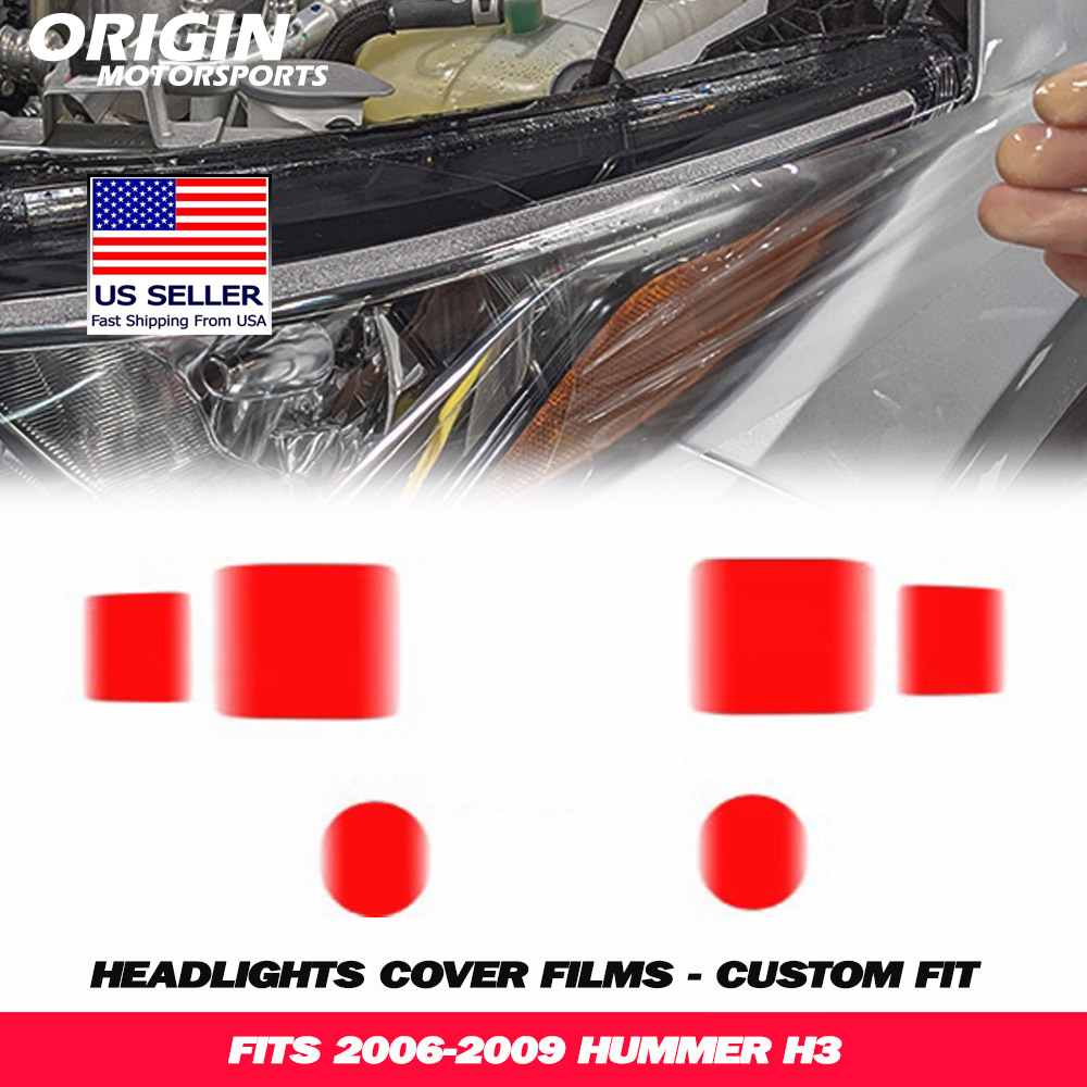 2006-2009 Hummer H3 Precut Headlight PPF Clear Paint Protection Film Kit
