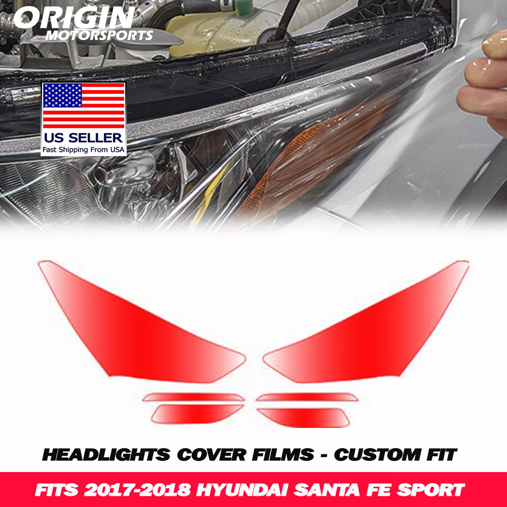 2017-2018 Hyundai SANTA FE SPORT Precut Headlight PPF Clear Paint Protection Film Kit 2017-2018 Hyundai SANTA FE SPORT Precut Headlight PPF Clear Paint Protection Film Kit