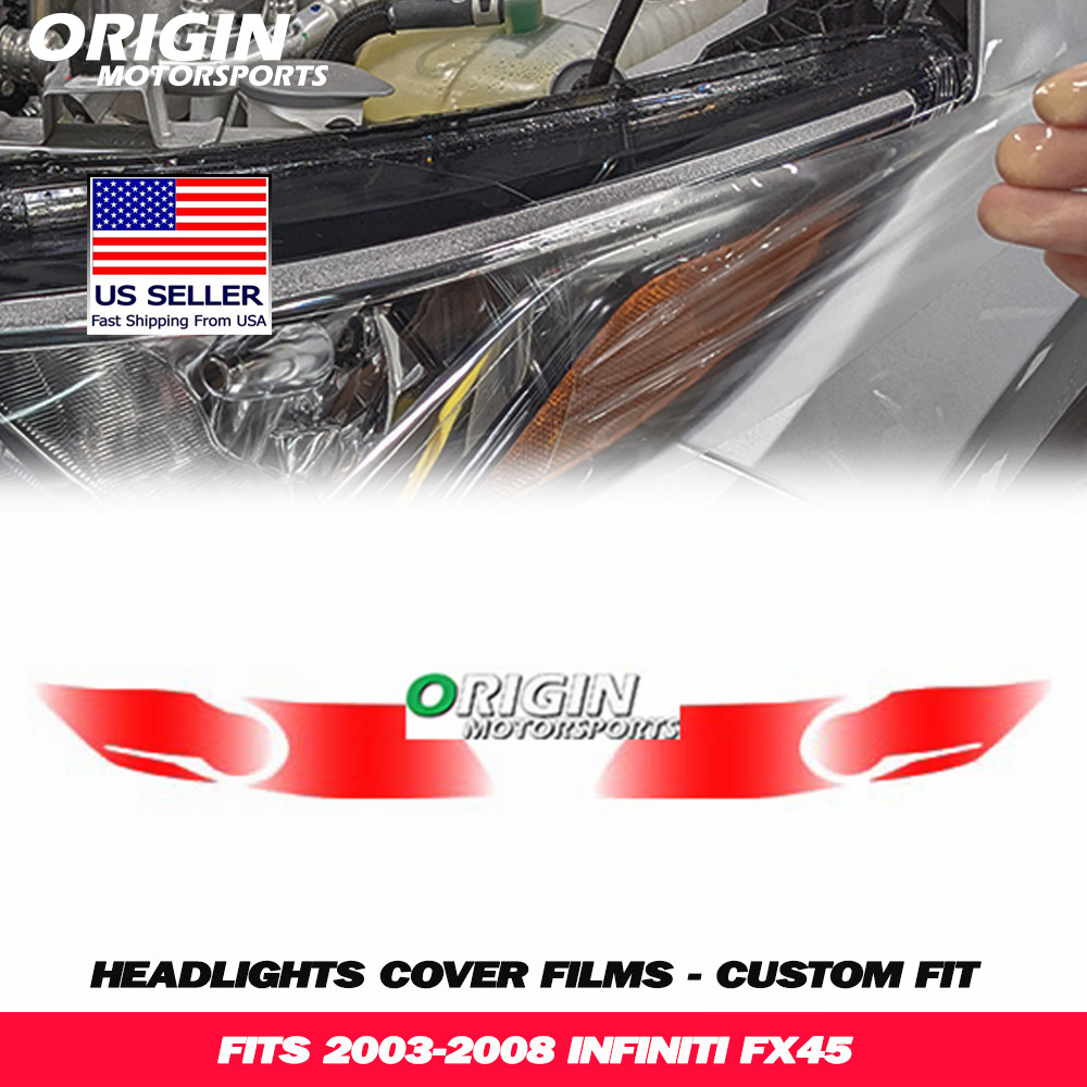 2003-2008 Infiniti FX45 Precut Headlight PPF Clear Paint Protection Film Kit 2003-2008 Infiniti FX45 Precut Headlight PPF Clear Paint Protection Film Kit