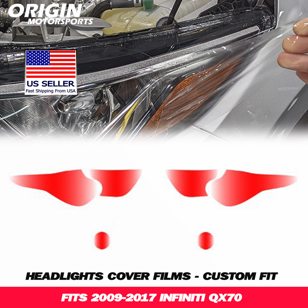 2009-2017 Infiniti QX70 Precut Headlight PPF Clear Paint Protection Film Kit 2009-2017 Infiniti QX70 Precut Headlight PPF Clear Paint Protection Film Kit