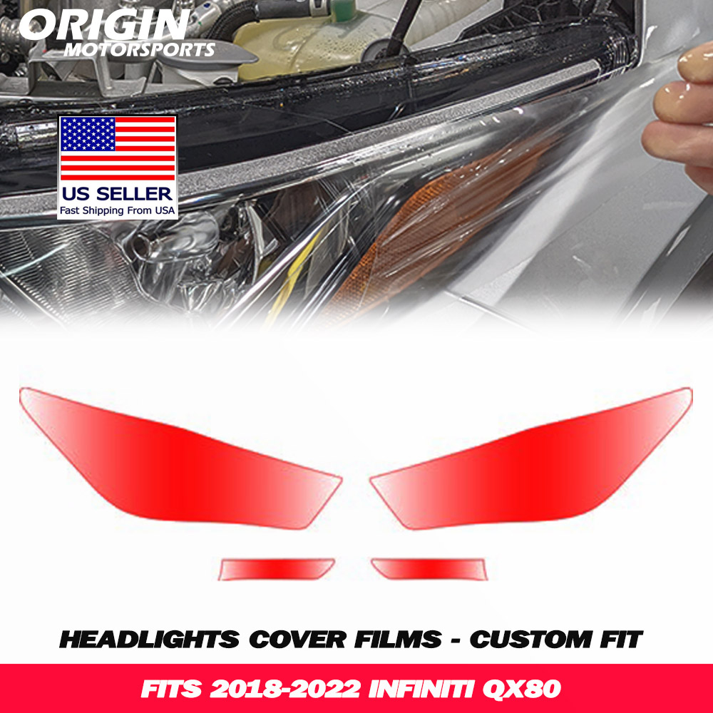 2018-2022 Infiniti QX80 Precut Headlight PPF Clear Paint Protection Film Kit 2018-2022 Infiniti QX80 Precut Headlight PPF Clear Paint Protection Film Kit