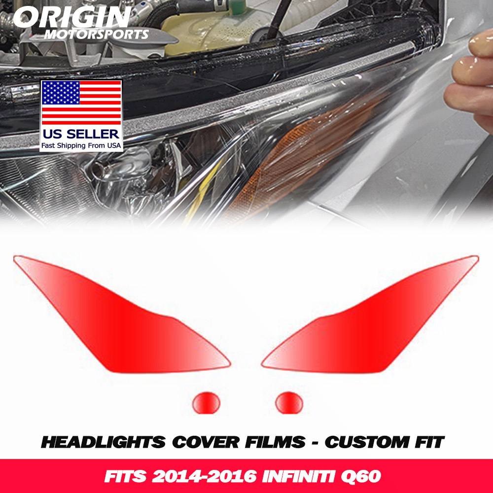 2014-2016 Infiniti Q60 Precut Headlight PPF Clear Paint Protection Film Kit 2014-2016 Infiniti Q60 Precut Headlight PPF Clear Paint Protection Film Kit