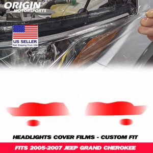 2005-2007 Jeep GRAND CHEROKEE Precut Headlight PPF Clear Paint Protection Film Kit