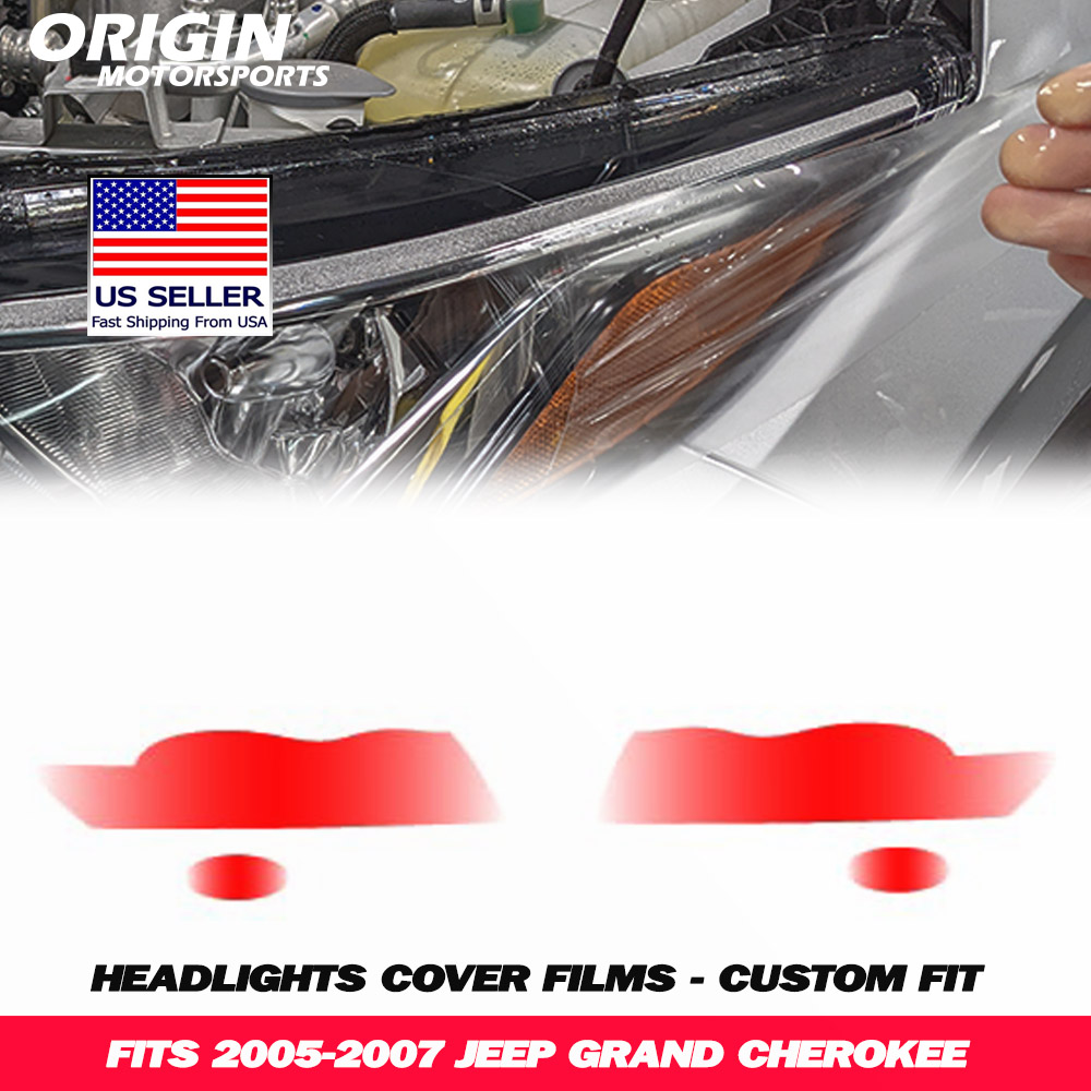 2005-2007 Jeep GRAND CHEROKEE Precut Headlight PPF Clear Paint Protection Film Kit 2005-2007 Jeep GRAND CHEROKEE Precut Headlight PPF Clear Paint Protection Film Kit
