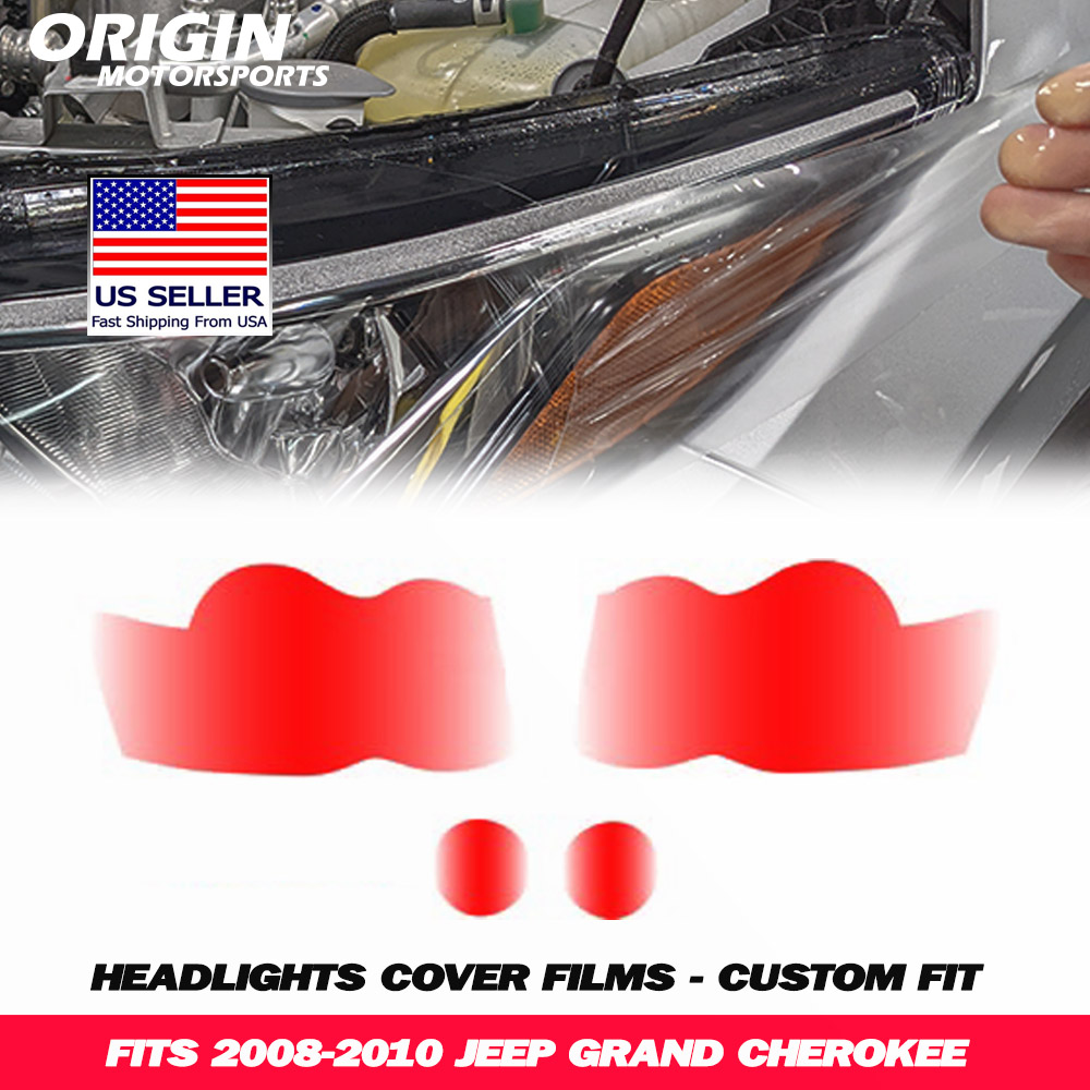 2008-2010 Jeep GRAND CHEROKEE Precut Headlight PPF Clear Paint Protection Film Kit 2008-2010 Jeep GRAND CHEROKEE Precut Headlight PPF Clear Paint Protection Film Kit