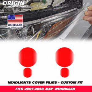 2007-2018 Jeep WRANGLER Precut Headlight PPF Clear Paint Protection Film Kit