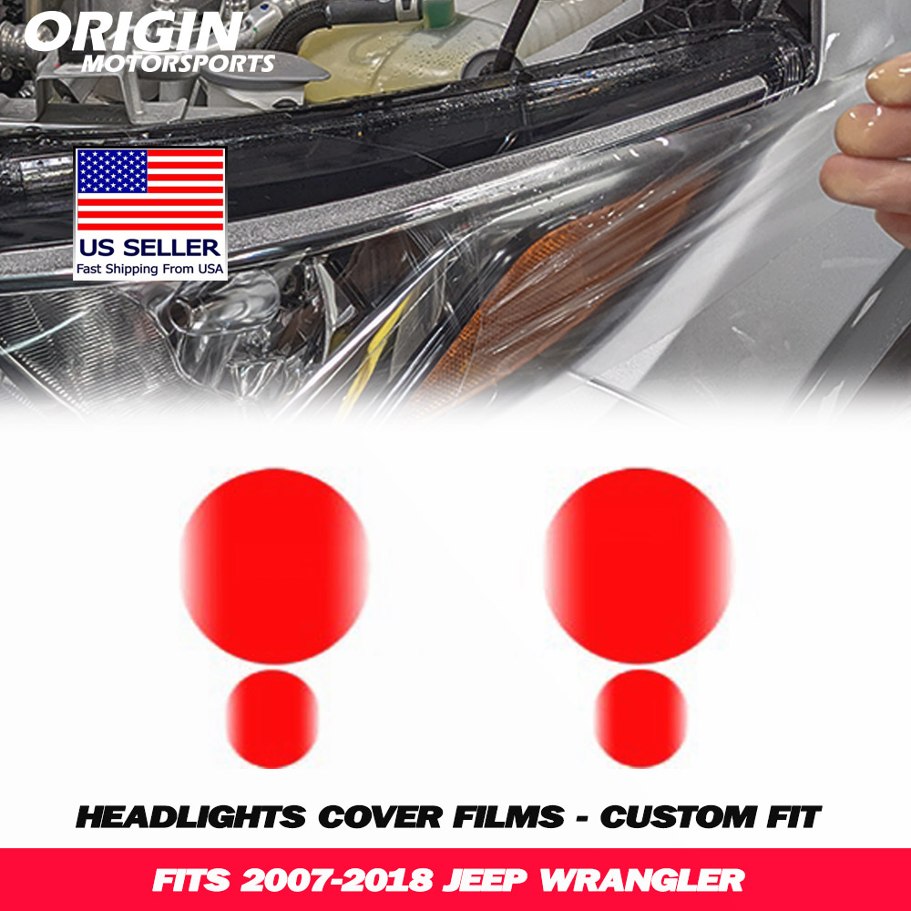 2007-2018 Jeep WRANGLER Precut Headlight PPF Clear Paint Protection Film Kit 2007-2018 Jeep WRANGLER Precut Headlight PPF Clear Paint Protection Film Kit
