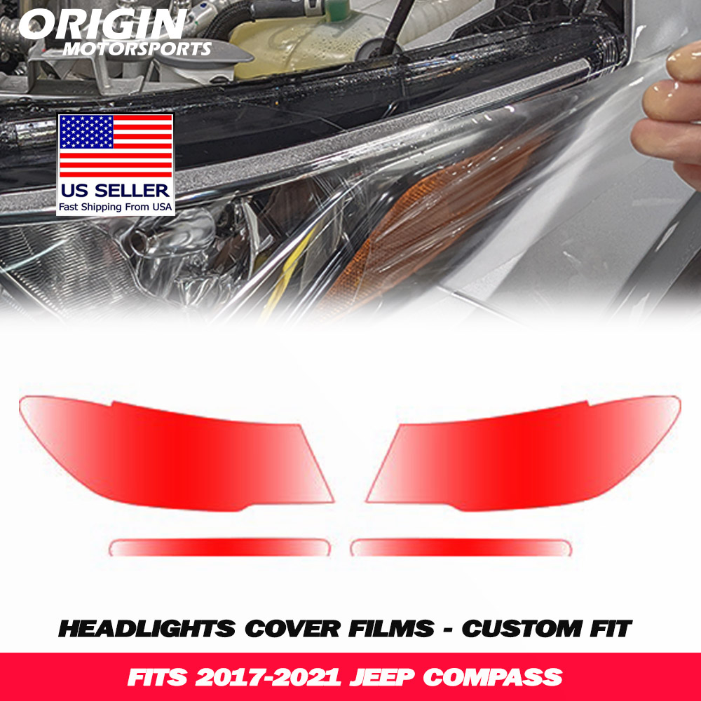 2017-2021 Jeep COMPASS Precut Headlight PPF Clear Paint Protection Film Kit 2017-2021 Jeep COMPASS Precut Headlight PPF Clear Paint Protection Film Kit